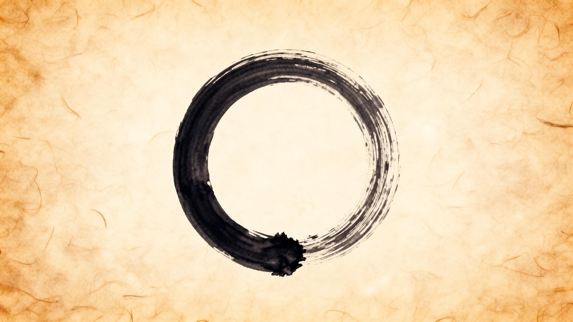 Enso circle symbolizing flow state and divine play